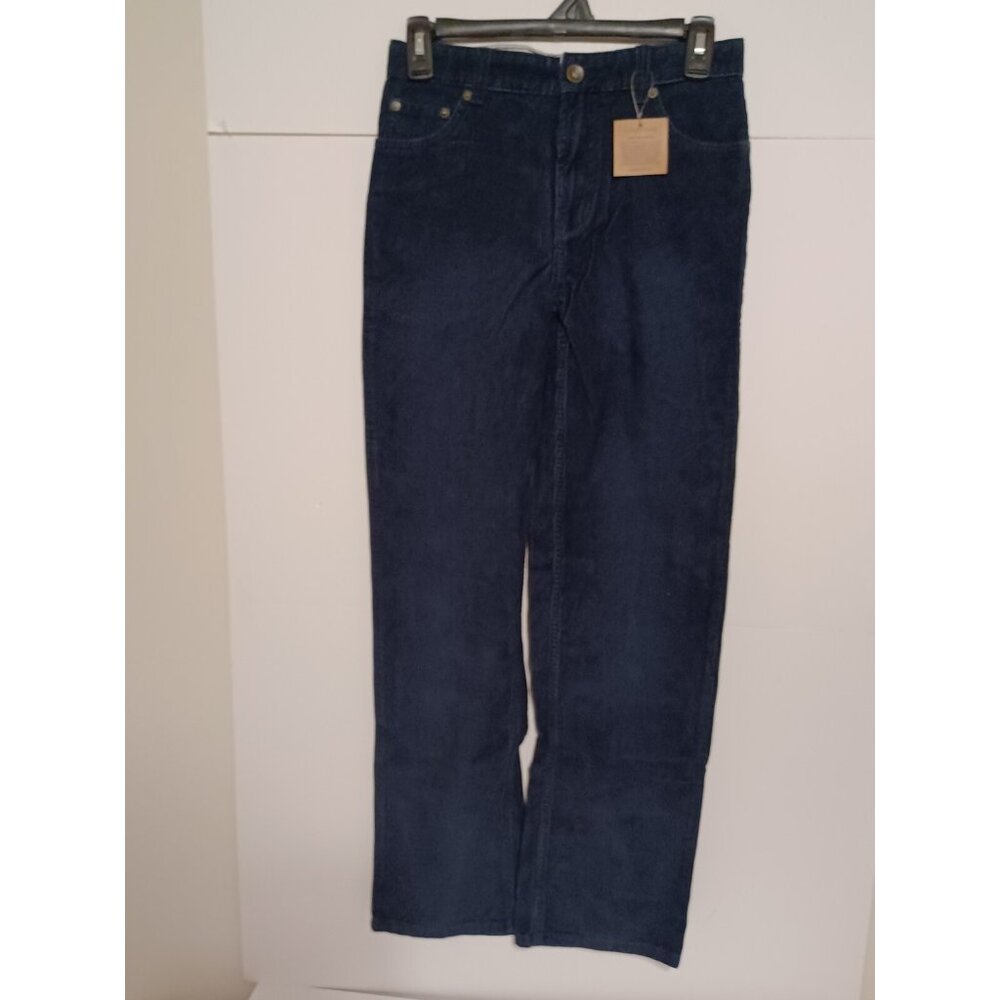 Lands End  Blue Adjustable Waistband  Corduroy Pants Size 16S 28X 30 NWT